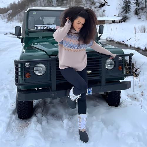 Knixmax Women's Waterproof Mid-Calf Winter Snow Boots US 6-11