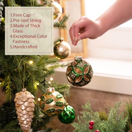 Valery Madelyn 10ct Christmas Glass Ornaments Tree Decorations Set