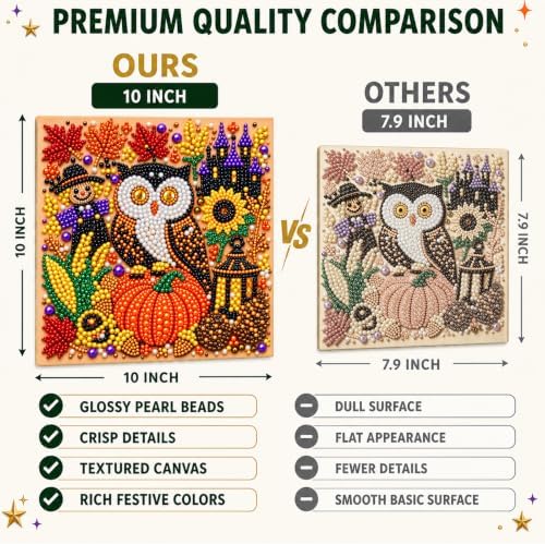 Diamond and Pearl Art Kits for Adults, Halloween Decorations, Framed Decor