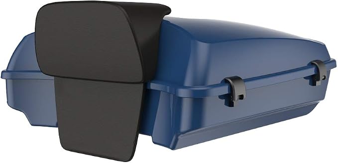 Advanblack Road Glide Tour Trunk Pack Billiard Blue Razor Tour Trunk Pack Backrest Pad for '97-'25 Harley Touring Road King Street Glide Electra Glide CVO models