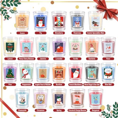2026 Candle Advent Calendar Gift Set, 24 Scented Christmas Candles