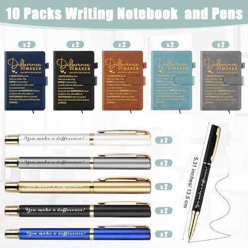 20 Pcs Employee Appreciation Gift Bulk Notebook Pen, Multicolor, Difference