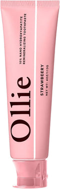 Ollie Fluoride Free 10% Nano Hydroxyapatite Toothpaste, Strawberry, 4oz | Rod-Shaped Nano HAP, Remineralizes Enamel, Reduces Sensitivity, Reverses Small Cavities, Naturally Whitens Teeth, (Pack of 1)