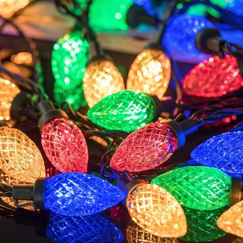 AWQ 200LED 146.9 FT C9 Christmas Lights Fairy String Lights Multicolor