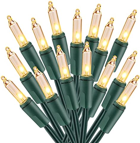 Brizled Incandescent Christmas Tree Lights, Clear White, 21 ft, 100 Count