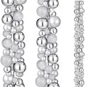 2 Pcs 6 ft Christmas Ball Ornament Garland, Mixed Silver