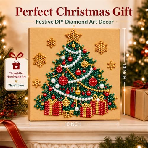 Diamond and Pearl Art Kits for Adults, Christmas Decorations, Framed Decor