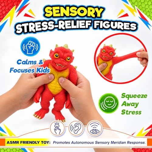 JA-RU Mighty Monster Squish Stretchy Figure, Assorted Style, Age 3+