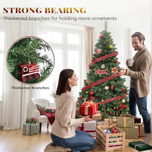 YITAHOME 7.5ft Green Spruce Artificial Christmas Tree with 1346 Branch Tips