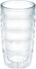 Tervis Clear & Colorful Tabletop Made in USA Double Walled Insulated Tumbler Travel Cup Keeps Drinks Cold & Hot, 10oz Wavy, Clear
