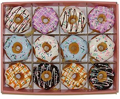 Kurt Adler Donut Ornaments (Set of 12), 2.75-Inch, Christmas