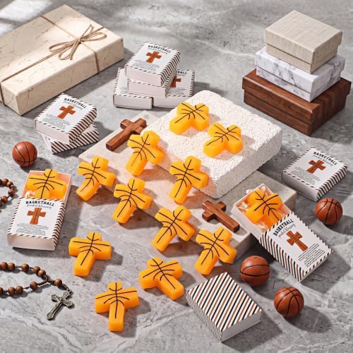 30 Sets Christian Encouragement Gifts Basketball Pocket Cross with Boxes