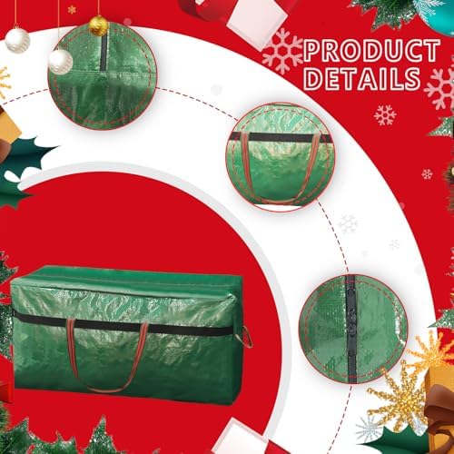 WFK 2 Pack 5FT Christmas Tree Storage Bag Waterproof Xmas Tree Bag Green