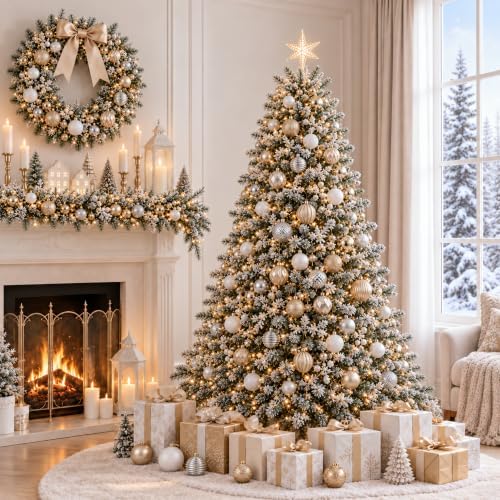 Lunmon 64 Pcs Christmas Ball Ornament Gold Silver White 1.57/1.97/2.36 Inch