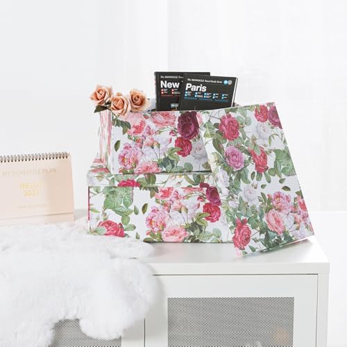 Soul & Lane - Rose Romance Decorative Storage Boxes with Lids, Set of 3