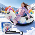 Verdenu Inflatable Unicorn Snow Tube with Canvas Cover for Kids & Adults