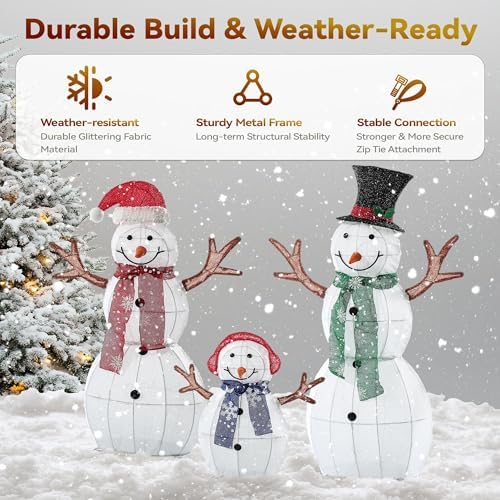 43" Snowman Lighted Outdoor Christmas Decorations