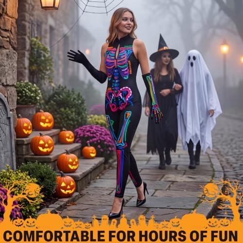 Get Trend Skeleton Halloween Costumes for Men and Women, Dress Up Outfit