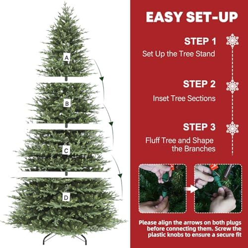 Hykolity 12 ft Prelit Christmas Tree with Realistic PE Foliage