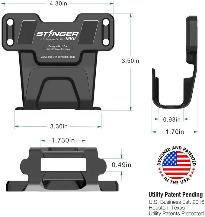 Stinger Magnetic Gun Mount Rack w/Trigger Guard Protection, Gun Holder Conceal in Car, Truck, Vehicle, Desks, Safes, Walls, Gun Magnet for Handgun Rifle Shotgun Pistol Revolver
