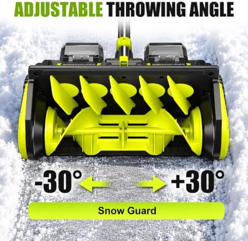 Litekon 80V Brushless Cordless Snow Shovel, 18-Inch Electric Snow Blower with 2X 4.0Ah Batteries Snow Removal with 30FT Throw Distance for Patio, Deck, Driveway,Green