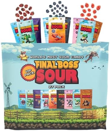 Final Boss Sour Fruit Candy, Berry Variety, All Levels, 27 Pack