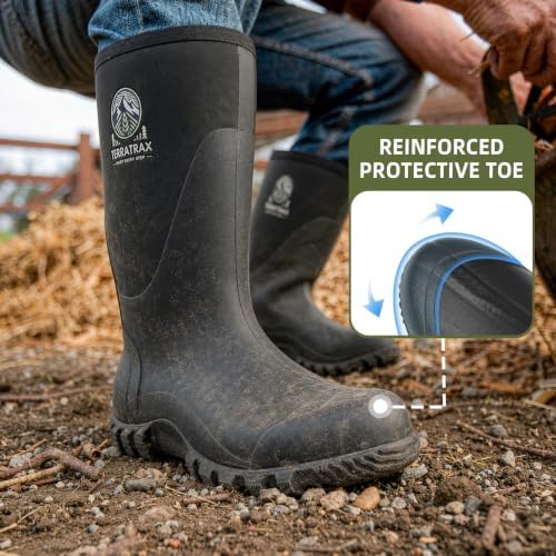 Men's Waterproof Rubber Mud Boots, 6mm Neoprene