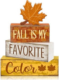 Lineshading 4 Pcs Fall Table Decor Wooden Maple Leaf, Favorite Color Sign