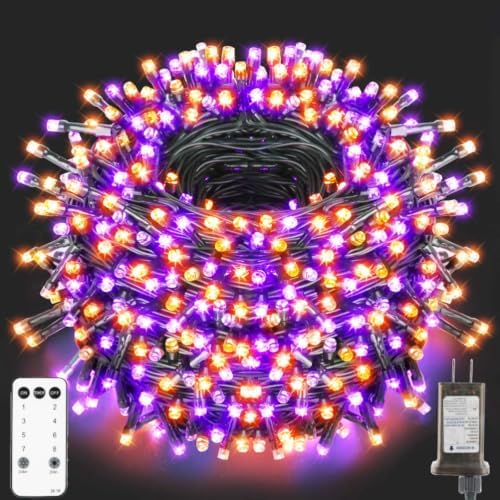 VTECHOLOG 300 LED Purple and Orange Christmas Tree Lights Halloween Light