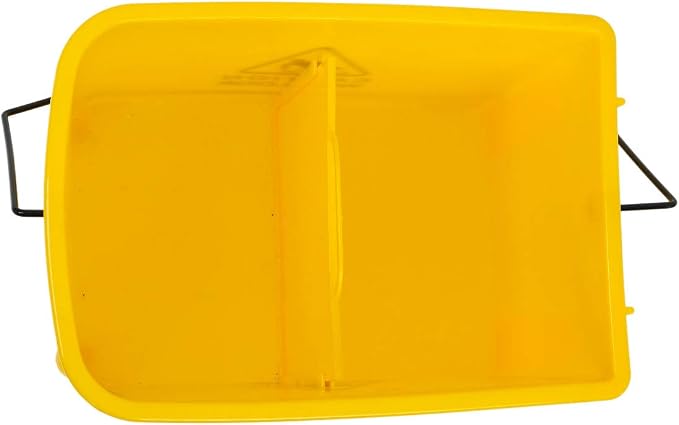 Commercial Mop Bucket with Wringer on Wheels, Industrial Mop Bucket 20 Quart Side Wringer Combo Mop and Bucket with Wringer Set for Home Business Cleaning, Yellow