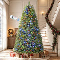 8FT Artificial Prelit Classic Christmas Tree with Remote Control,Timer