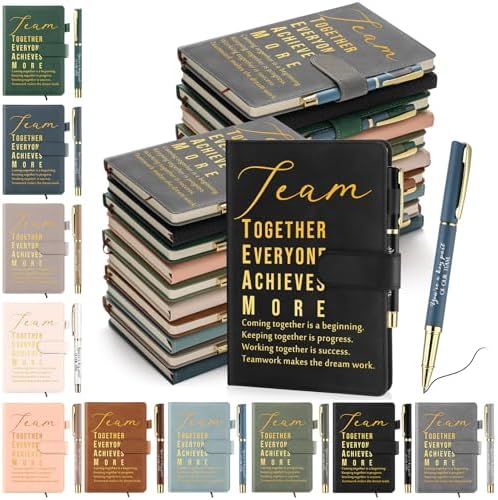 Kosiz 20 Pcs Employee Appreciation Gift Bulk Notebook Pen, Morandi, Team