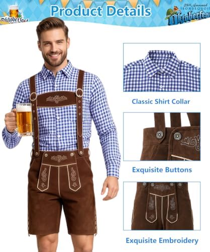 ALIZIWAY Halloween Oktoberfest Outfits Men with Necklace Socks Accessories