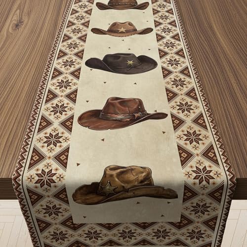 Western Party Decorations - Western Cowboy Table Runner for Cowboy Party Decorations | Western Backdrop for Home Decor - Western Cowboy Party Favors Supplies for Home Kitchen