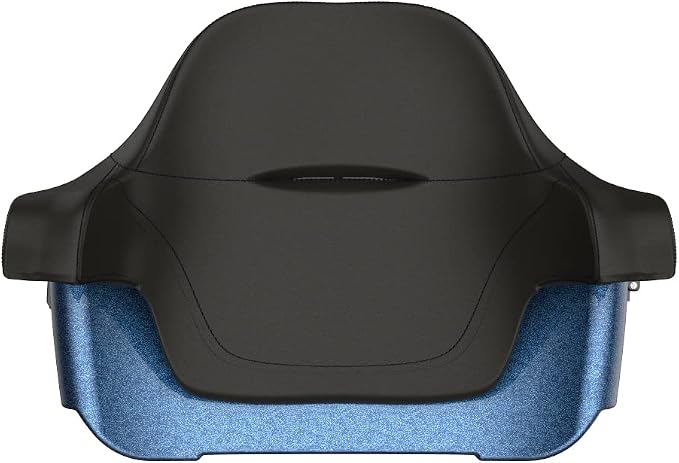 Advanblack Road Glide Tour Trunk Pack Cosmic Blue Pearl King Tour Trunk Pack Luggage +Wrap-Around Backrest Pad for '97-'25 Harley Touring Road King Street Glide Electra Glide CVO models