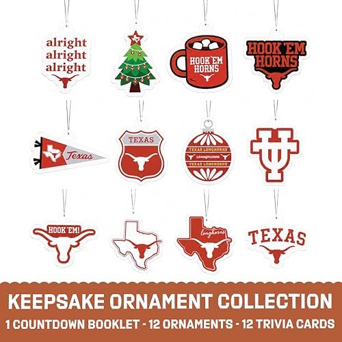 Texas Longhorns 12-Day Christmas Ornament Advent Calendar UT Football Gift