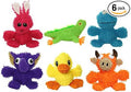 MIGHTY® 6 Pack Medium Microfiber Balls Ultra Durable Plush Dog Toys | Duck Lizard Elephant Monster Rabbit Bull: Multiple Layers and Reinforced Seams, Washable and Floats, Mighty® Construction