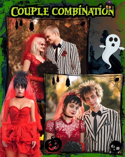 JenPen 9 Pcs Halloween Couple Costume Cosplay Set for Adult