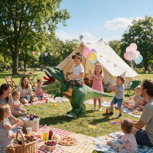 One Casa Inflatable Dinosaur Costume for Kids,Blow Up Halloween T Rex Suit