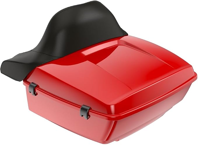 Advanblack 2025 RG Tour Trunk Pack Rally Red King Tour Trunk Pack+Wrap-Around Backrest Pad Fits For Harley Touring CVO Road King Street Glide Electra Glide Ultra Limited 1997-2025