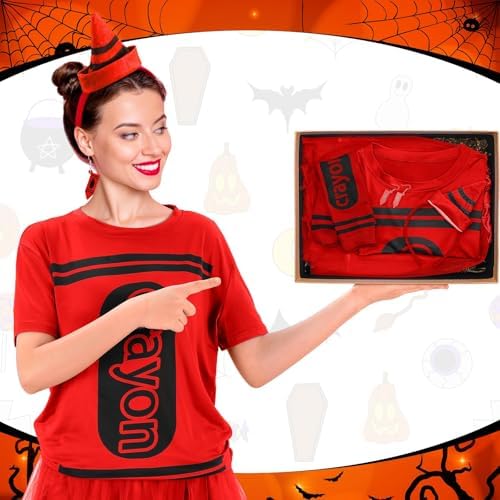 7 Pcs Crayon Costume Set for Adults Women