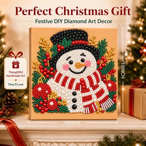 Diamond and Pearl Art Kits for Adults, Christmas Decorations, Framed Decor
