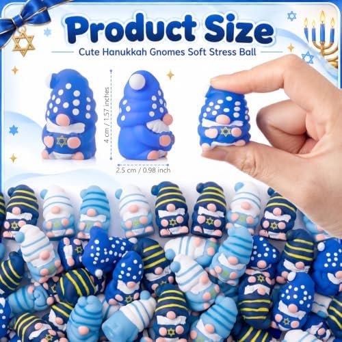 Thenshop 20 Pcs Hanukkah Star of David Gnome Ball Bulk