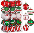 SHareconn 30ct 2.36 Inch Christmas Tree Balls Ornaments,Red and Green White