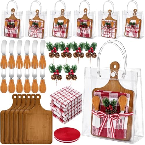 6 Set Christmas Cutting Board Gift Bulk Wooden Cheese Charcuterie Board Set