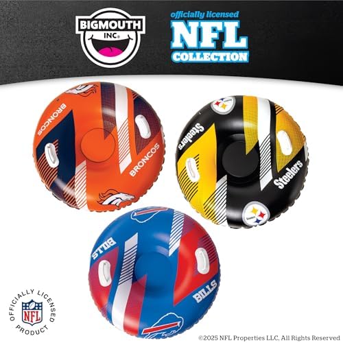 Big Mouth Inc NFL Snow Tube, Heavy Duty Inflatable Snow Sled for Winter Tubing, Ride-On Snow Tube with Handles for Kids and Adults, Outdoor Winter Fun and Football Fan Gifts