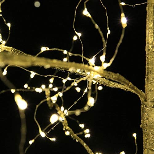 LIGHTSHARE 5 ft. LED Tree - Starlit Tree Collection with Warm White LED Angel Lights, 5 Feet, Silver, Perfect for Home Décor Holiday Party Wedding