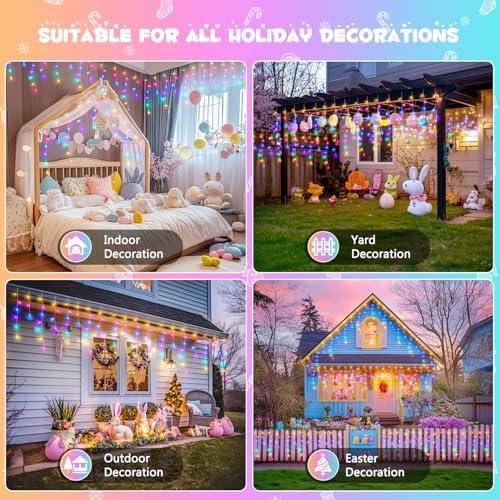 JMEXSUSS 400 LED 38.8 FT Easter Lights String Outdoor
