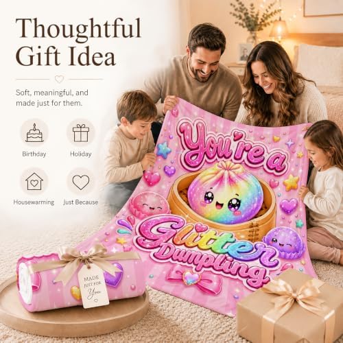 50" x 60" Kids Teens Blanket Dumpling Throws, Cute Squishy Blanket Gift