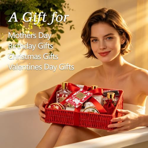 Spa Gifts for Women, Skin Care Gift Set - Rose Spa Gift Baskets for Women